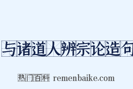 与诸道人辨宗论造句是什么意思的图片